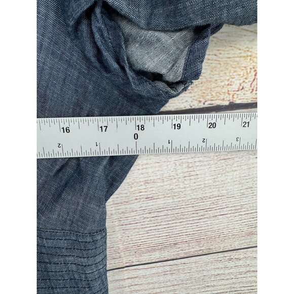 eShakti Custom Chambray Embroidered‎ A-Line Dress Women's Size Small Blue - Picture 12 of 13